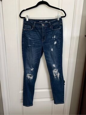Old Navy - Rockstar Super Skinny Women's Dark Blue Ripped Skinny Jeans